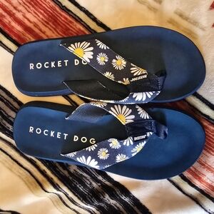 Rocket Dog Blue and White Floral Sandals